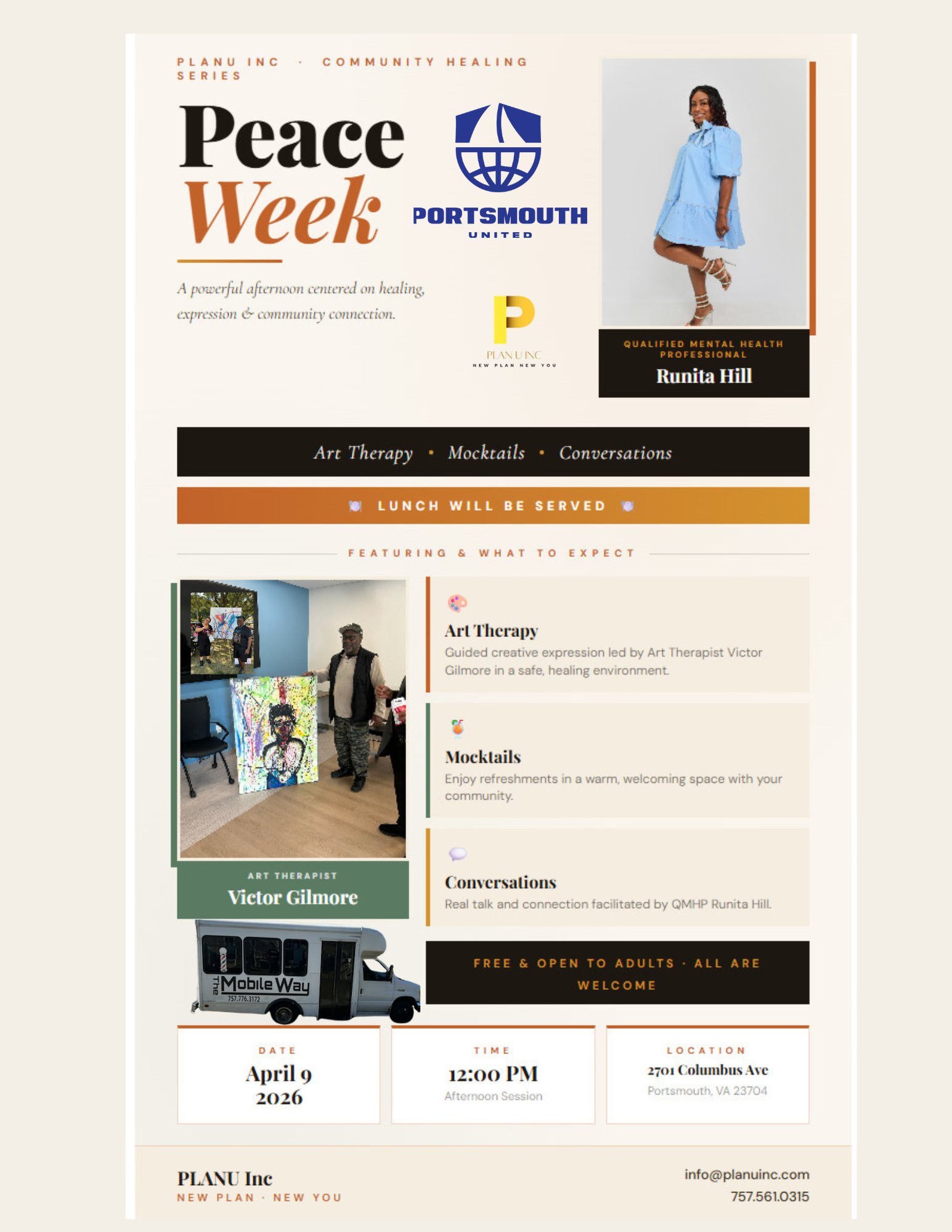 Art Therapy Mocktails and Conversations flyer