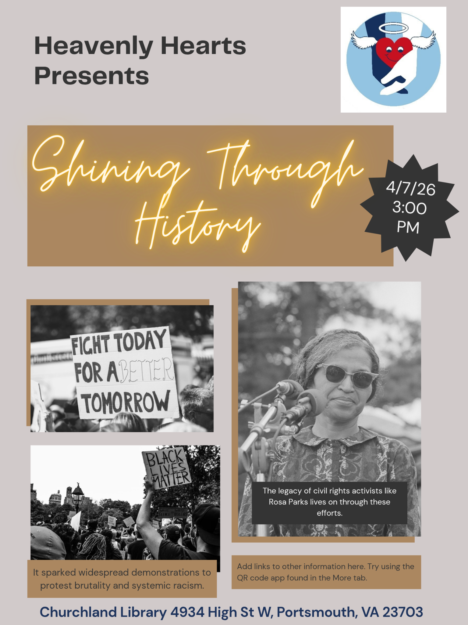 Shining Through Histroy event flyer