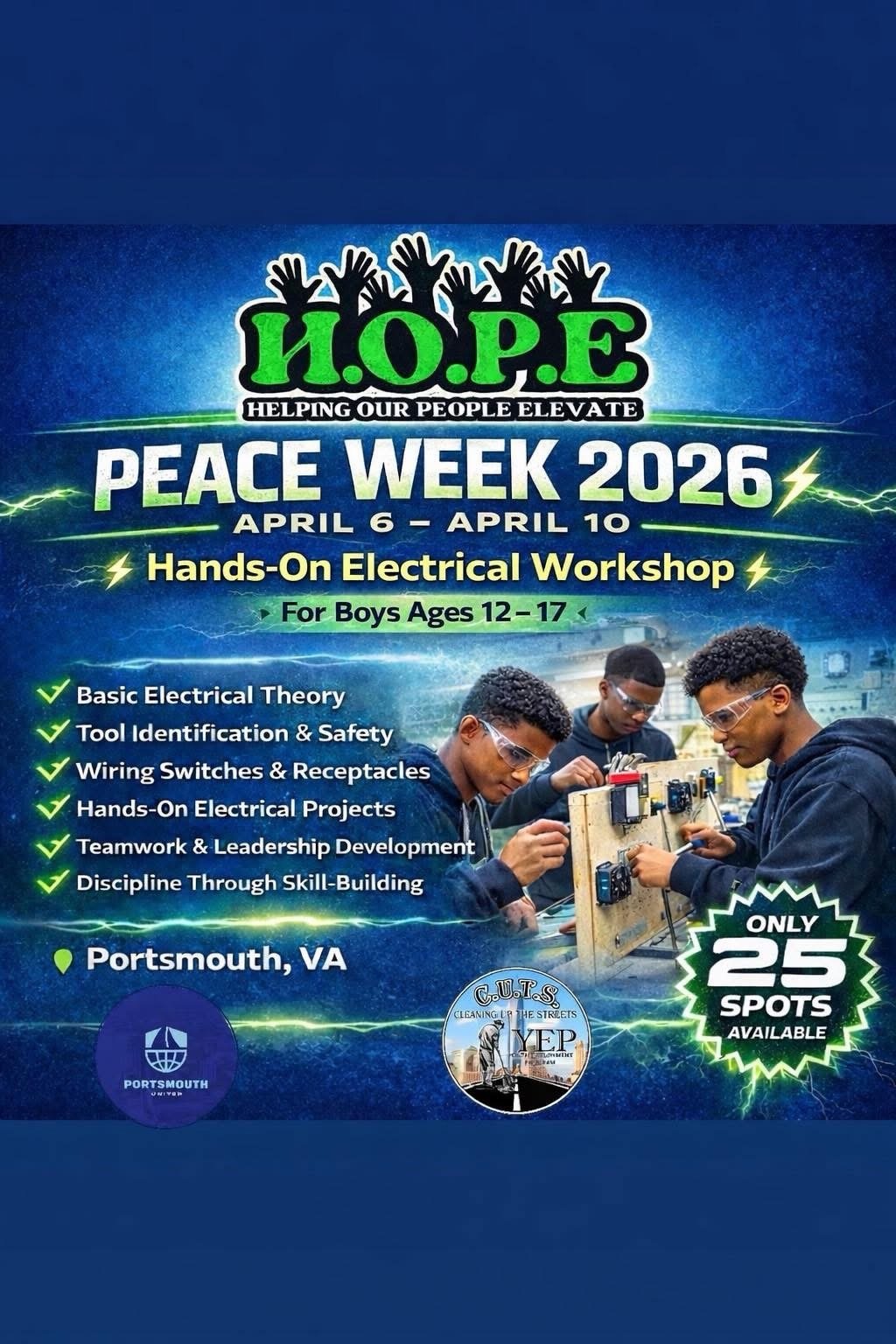 Hands On Electrical Workshop event flyer