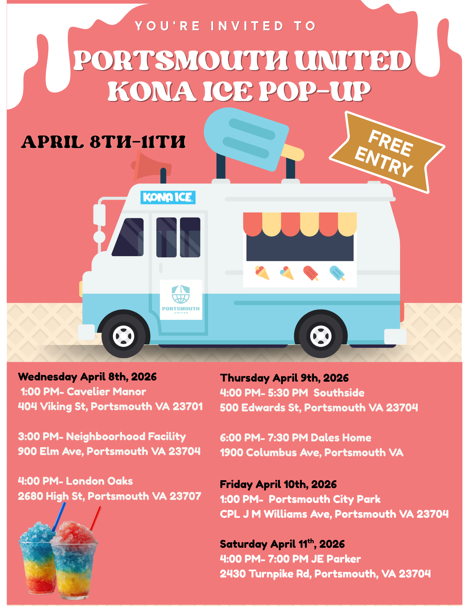 KONA ICE POP-UP event flyer